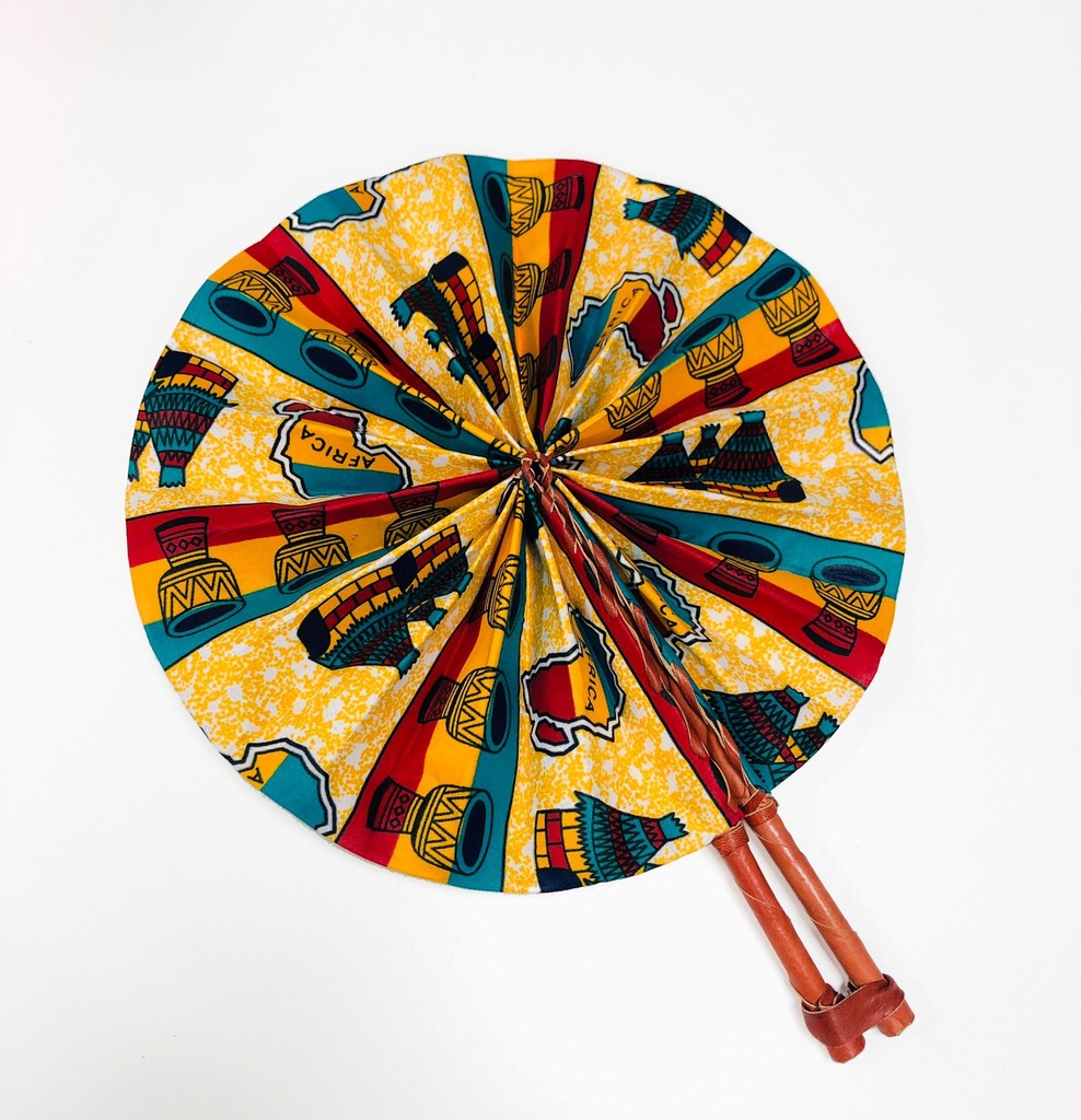 fan orange-red-teal