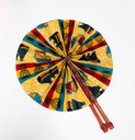 fan orange-red-teal