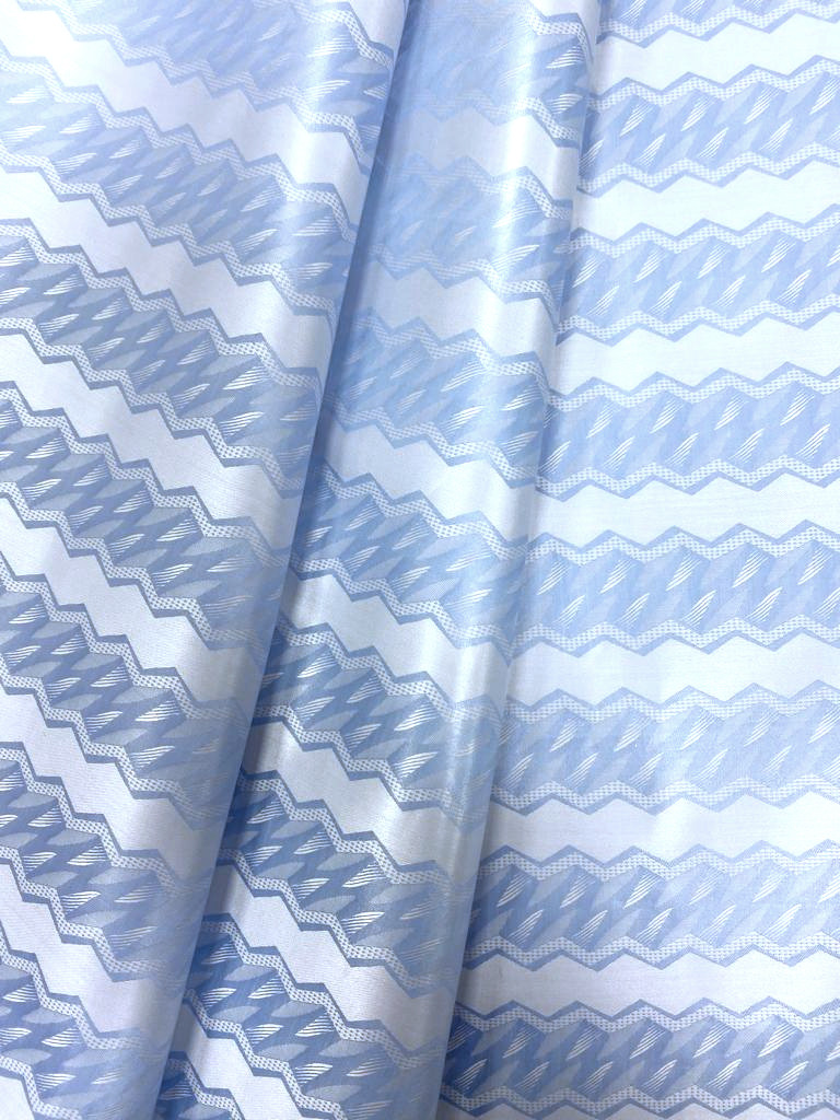 Bazin Buntgewebt hellblau - 3 m
