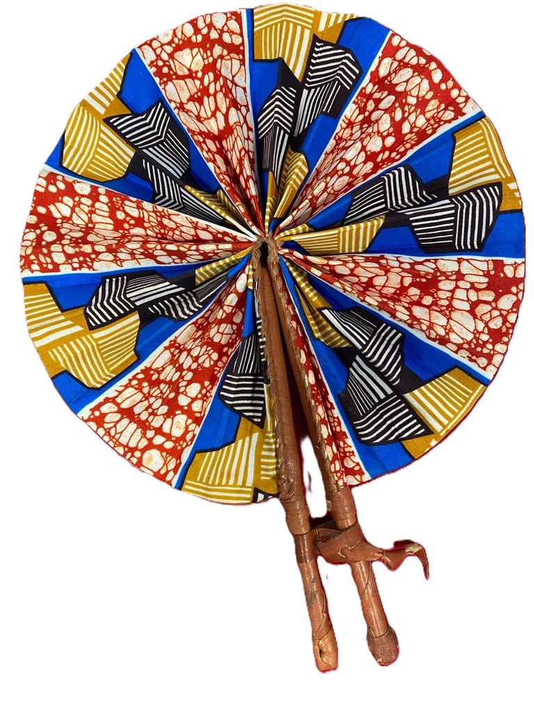 Fächer beige-blau-schwarz-rot