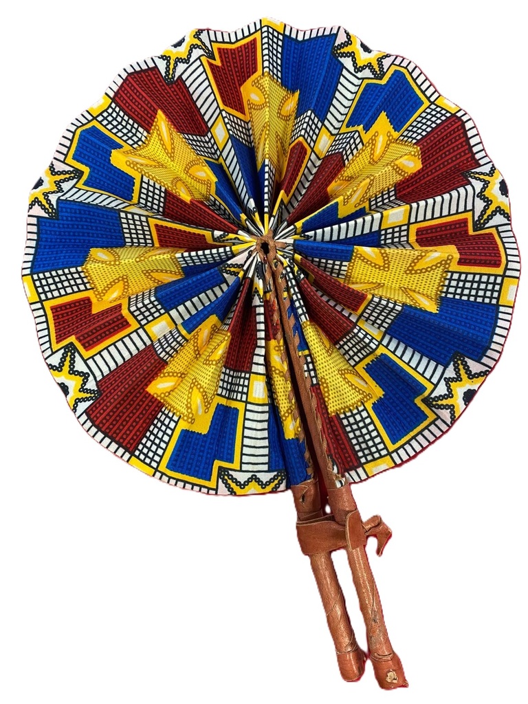 Fächer gold-blau-dunkelrot