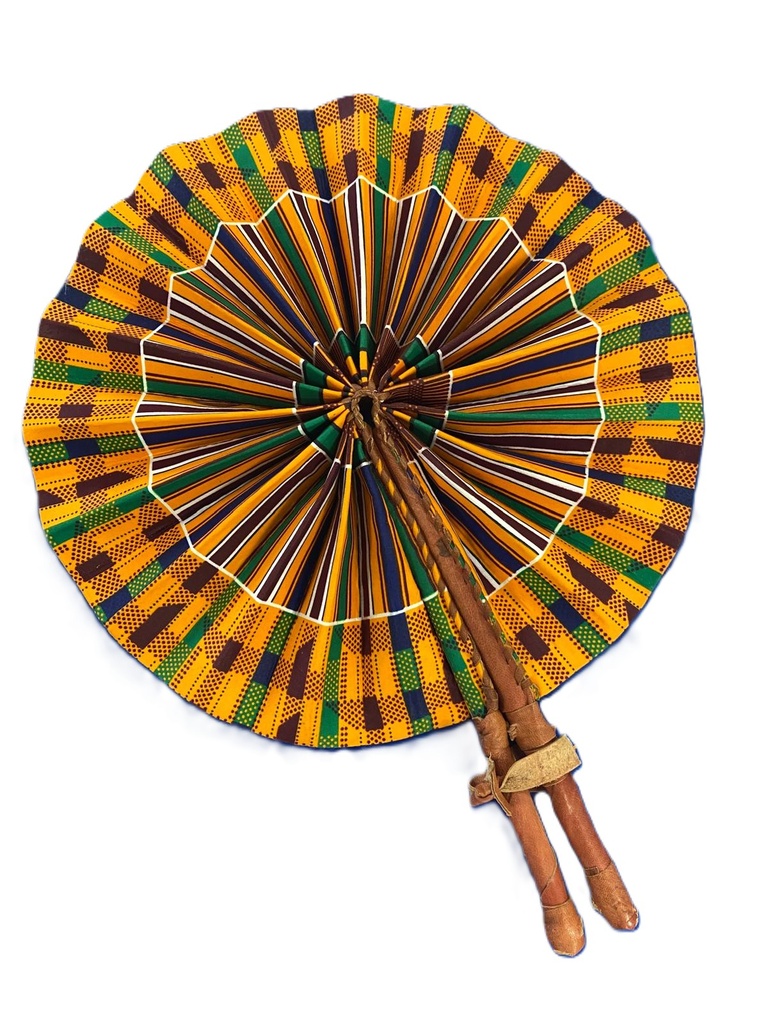 Fächer gelb-braun-grün