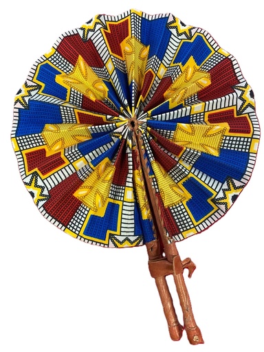 [F2509-03] Fächer gold-blau-dunkelrot
